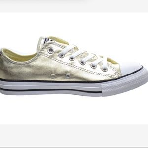 Converse all stars GOLD low women's 10/ mens 8 LEATHER festival concert